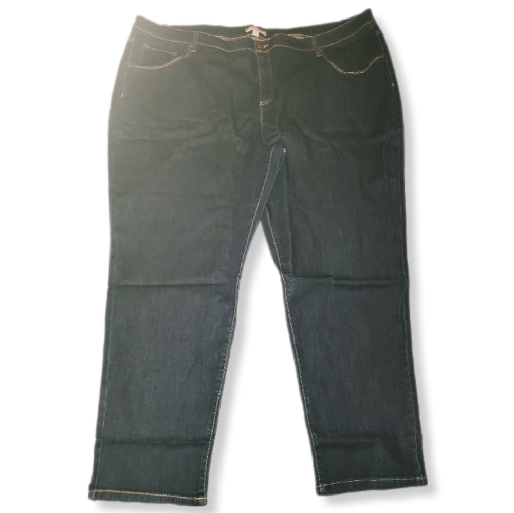 Woman Within Plus Size straight leg Denim jeans- Indigo - Picture 3 of 7